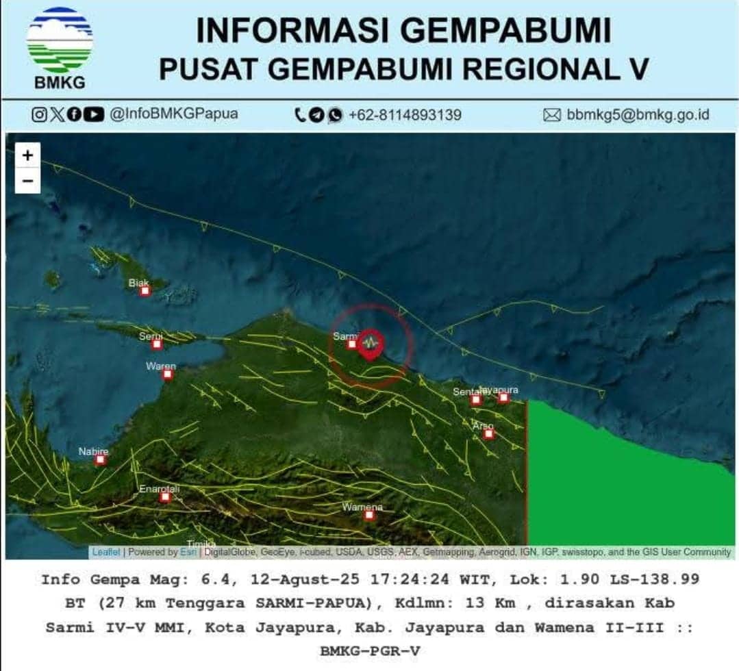 Ilustrasi berita JAYAPURA: Gempa 6,4 Magnitudo Guncang Sarmi, Sejumlah Rumah dan Bangunan Rusak
