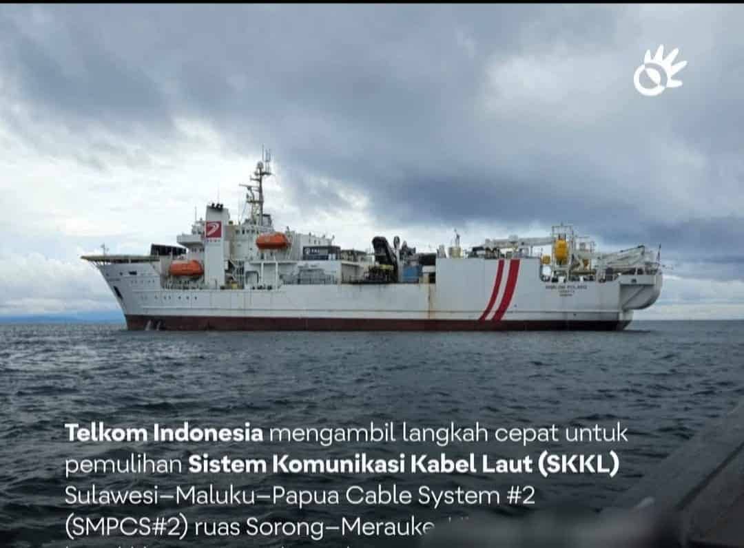Ilustrasi berita Mimika: Kapal Tiba di Lokasi Gangguan, Perbaikan Kabel Laut Sorong–Merauke Dimulai 27 Agustus 2025