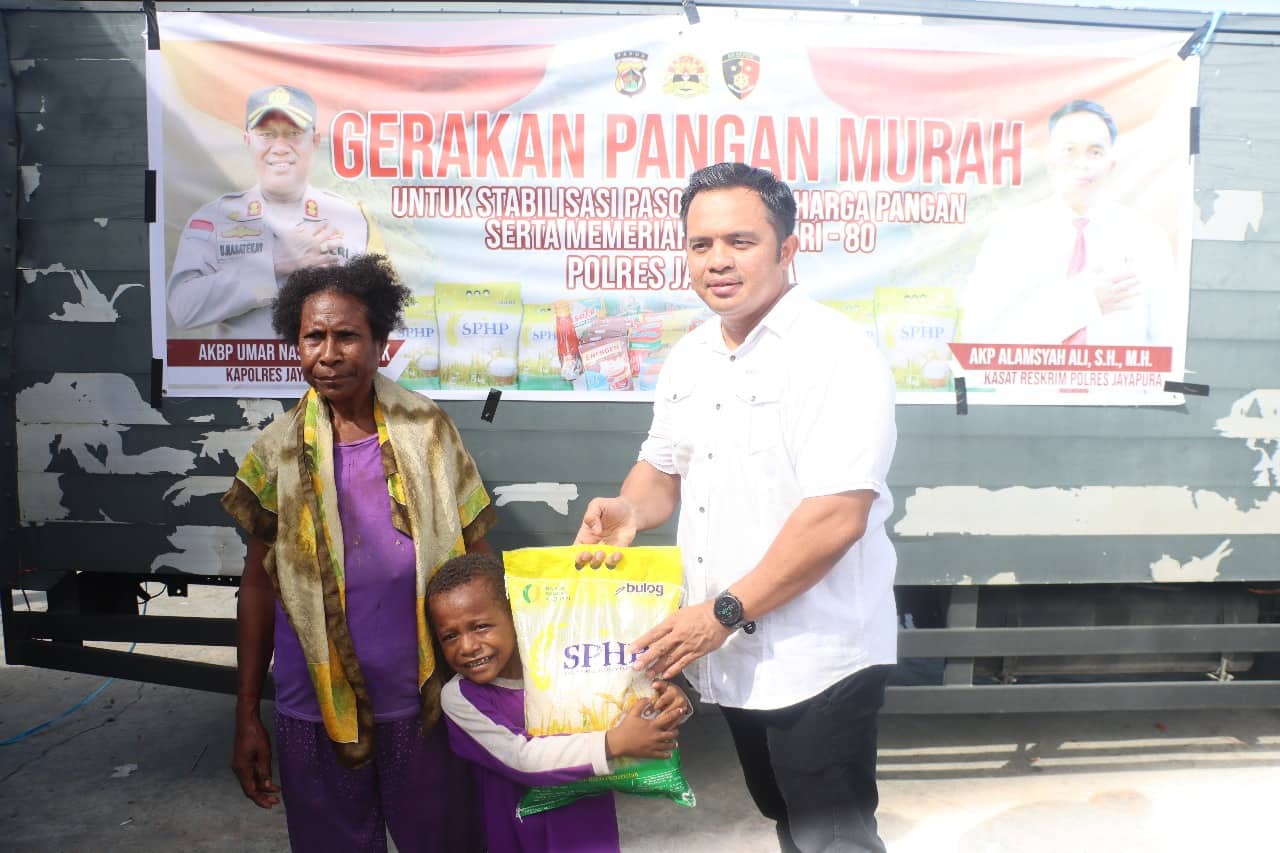 Ilustrasi berita JAYAPURA: Warga Antusias Datangi Gerakan Pangan Murah Polres Jayapura di Doyo Baru