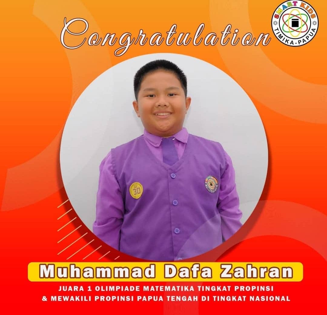 Ilustrasi berita Mimika: Muhammad Dafa Zahran, Juara 1 OSN Matematika Papua Tengah, Lolos ke Semifinal Nasional