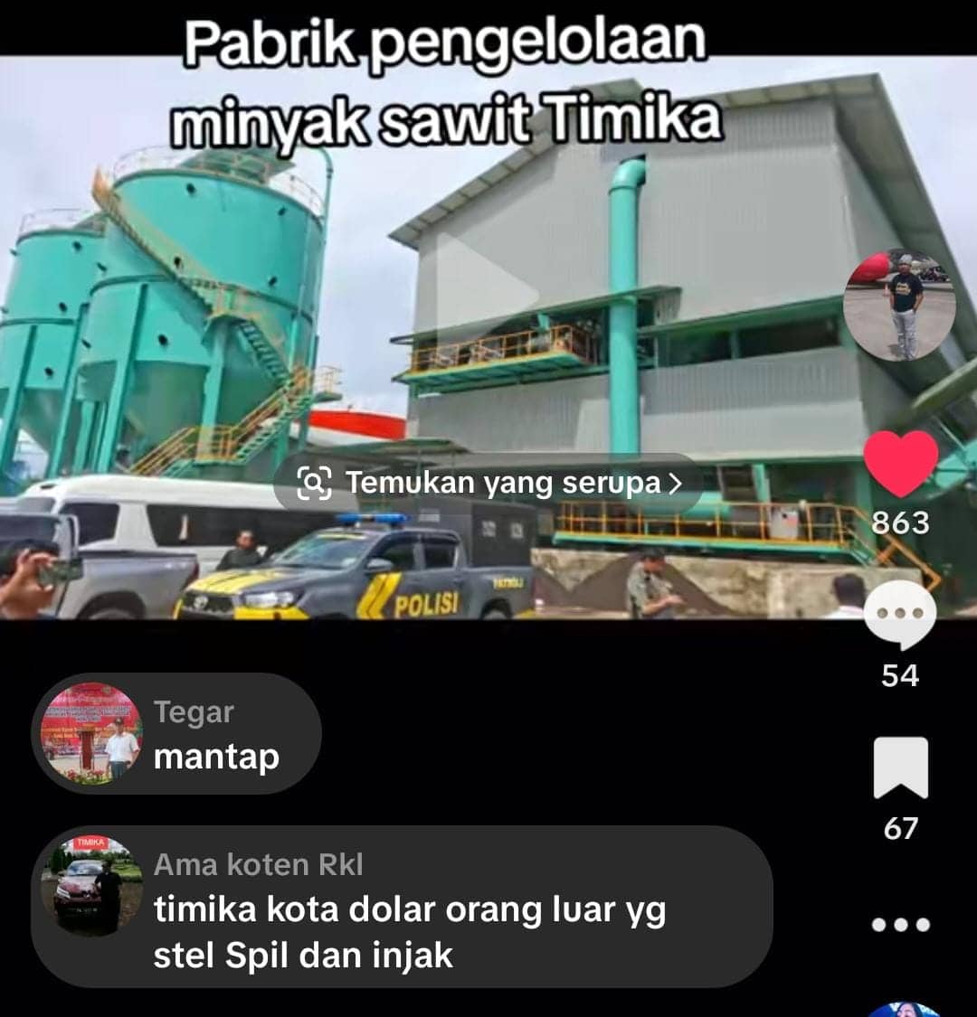 Ilustrasi berita Mimika: Warganet Kaget Ada Pabrik Kelapa Sawit di Timika, Ramai-Ramai Tanya Lowongan Kerja