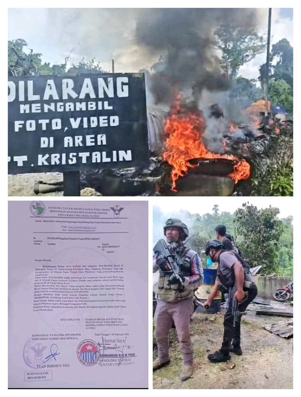 Ilustrasi berita Papua: Tolak Permintaan Uang "Permisi' Rp 700 Juta Diduga Jadi Motif KKB Bakar Pos PT Kristalin Eka Lestari di Nabire