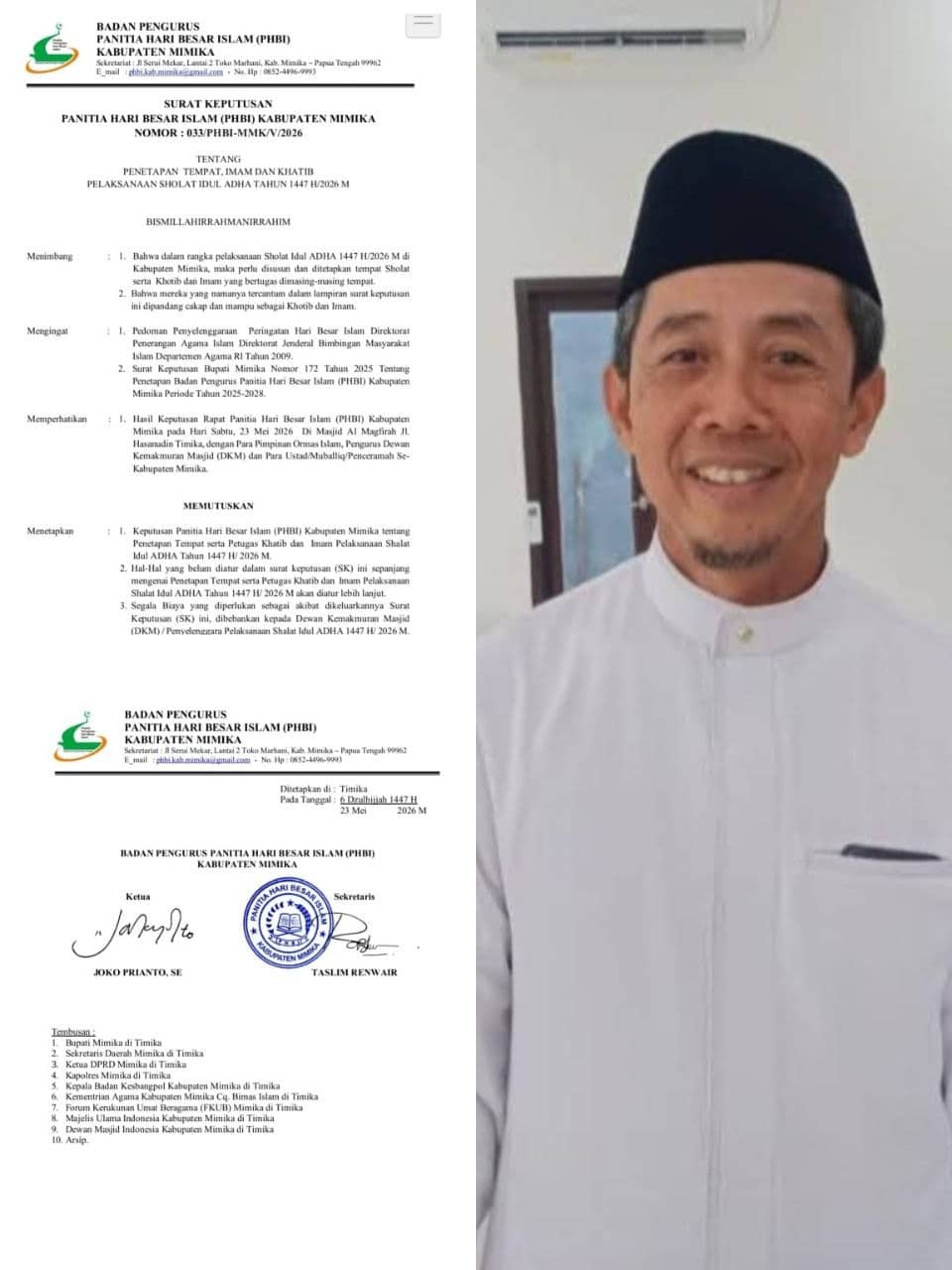 Ilustrasi berita Mimika: PHBI Mimika Tetapkan 94 Lokasi Salat Idul Adha 1447 H, Ini Daftar Khatib yang Bertugas