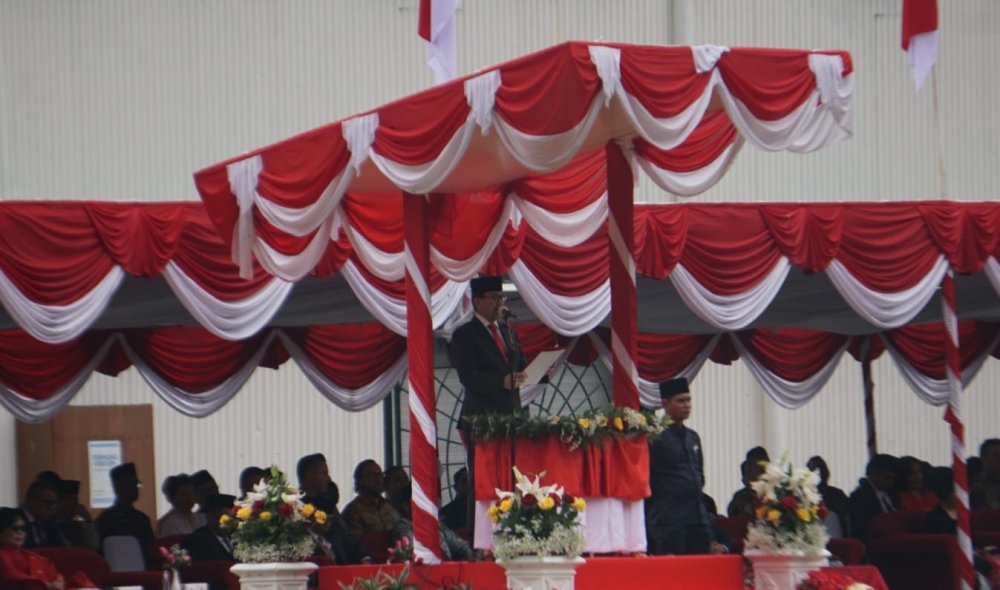 Presiden Direktur PTFI Tony Wenas saat menyampaikan amanatnya