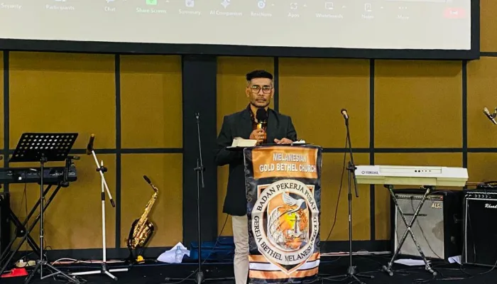 Sambutan ketua Sinode GBMG Pdt Ninno Reyn Rumabar Sth